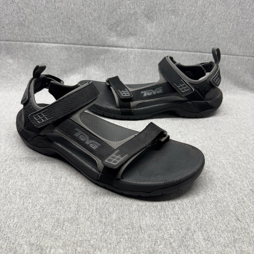 Teva Minam River Sandals Mens 12 Black Hiking Shoes 4289 Outdoor Spider Rubber